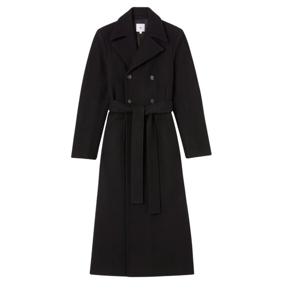 587. G. Label GWYN by Goop Emilia Black Cashmere Wool Full Coat $1195 NWOT Sz 4 - Picture 1 of 7